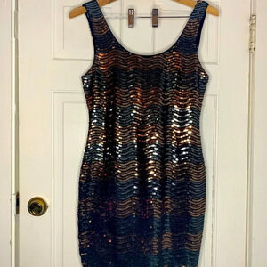 arden b gold sequin dress Designer Arden B Stunning Gold Sequin Cocktail Event Party Mini Dress Small  S